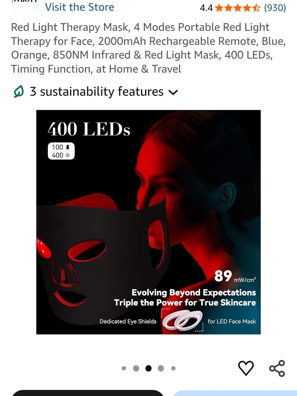 New Red Light Therapy LED Face Mask for Women